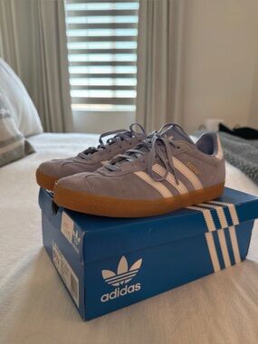 adidas Men’s Lavender Suede Sneakers with Gum Sole